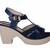Women  blue suede  block Heels back  strap