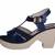 Women  blue suede  block Heels back  strap