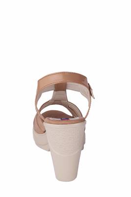 Women brown colored back strap   block heel sandals 4