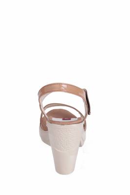 Women brown colored back strap   block heel sandals 4