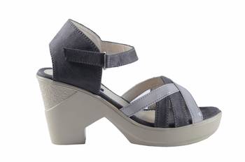 Women  Grey colored  back  strap block heel sandals 2