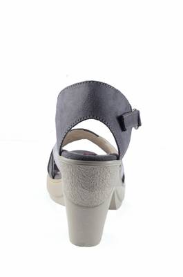 Women  Grey colored  back  strap block heel sandals 4