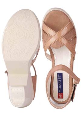 Women brown colored back strap   block heel sandals 5