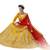 Mustard Embroidered Satin Semi Stitched Lehenga
