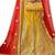 Mustard Embroidered Satin Semi Stitched Lehenga