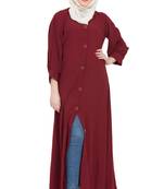 Maroon Plain Nida Abaya