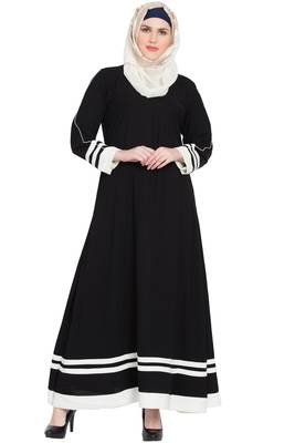 Black Plain Nida Abaya 1