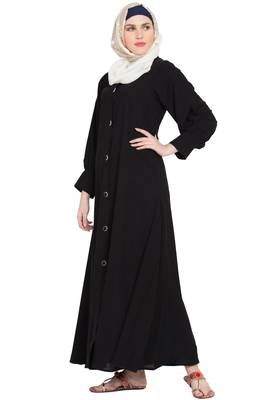 Black Plain Nida Abaya 1