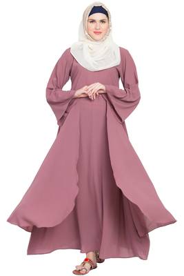 Pink Plain Nida Abaya 1