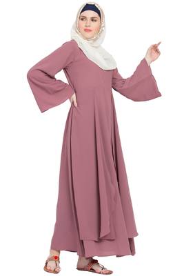 Pink Plain Nida Abaya 2