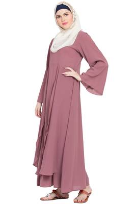 Pink Plain Nida Abaya 3