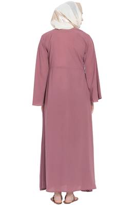 Pink Plain Nida Abaya 4
