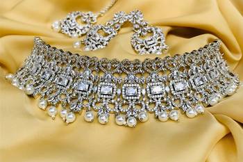 Silver diamond necklace-sets 1