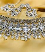Silver diamond necklace-sets