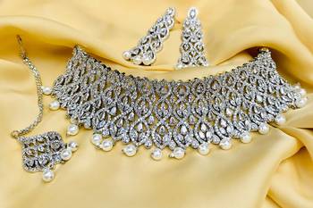 Silver diamond necklace-sets 1
