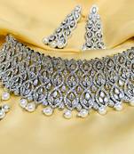 Silver diamond necklace-sets