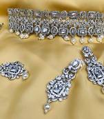 Silver diamond necklace-sets