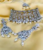 Silver diamond necklace-sets