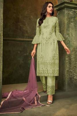 Light Green Embroidered Net Salwar 1