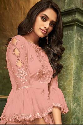 Light Pink Embroidered Net Salwar 2