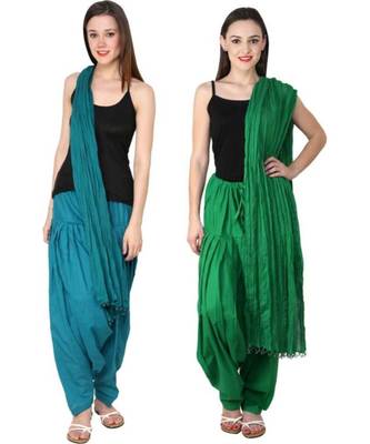 multicolor cotton Patiala with cotton Dupatta 1