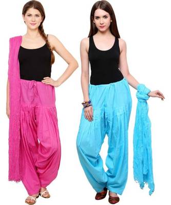 multicolor cotton Patiala with cotton Dupatta 1