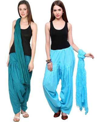 multicolor cotton Patiala with cotton Dupatta 1