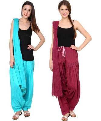 multicolor cotton Patiala with cotton Dupatta 1