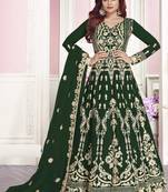 Green Embroidered Net Salwar