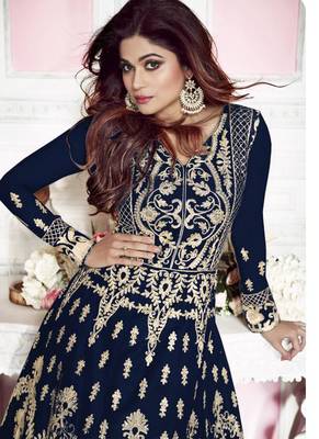 Blue Embroidered Net Salwar 2