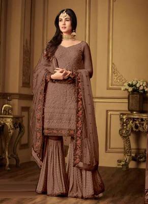 Purple Embroidered Net Salwar 1