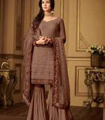 Purple Embroidered Net Salwar