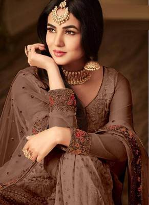 Purple Embroidered Net Salwar 2