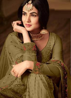 Green Embroidered Net Salwar 2