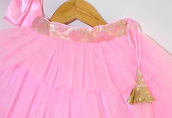 Tbt Brocade Net Layered Lehenga Choli  Pink 4