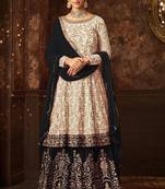 Off-white embroidered georgette salwar