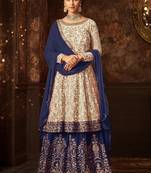 Off-white embroidered georgette salwar