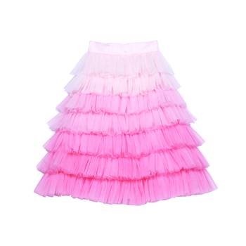 Tulle skirt with Bell Sleeves Crop Top  Ombre Ruffled Tiered 2