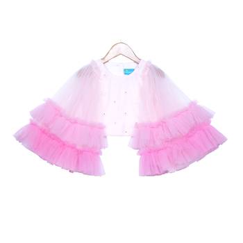 Tulle skirt with Bell Sleeves Crop Top  Ombre Ruffled Tiered 3