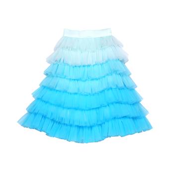 Tulle skirt with Bell Sleeves Crop Top  Ombre Ruffled Tiered 2