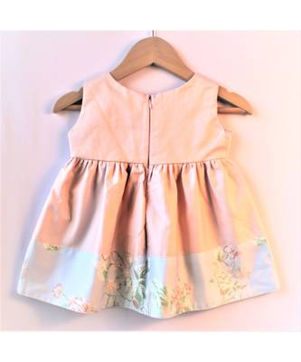 pink & light blue floral baby frock 2