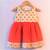 Peach ethnic brocade baby party frock