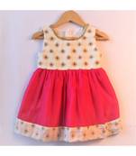 Pink ethnic brocade baby party frock
