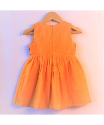 Musturd & purple ethnic koti baby party frock 2