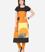 Multicolor printed crepe kurtas-and-kurtis