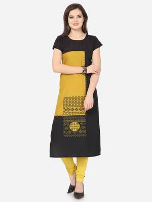 Black printed crepe kurtas-and-kurtis 1