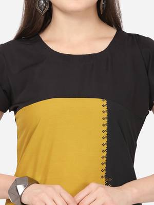 Black printed crepe kurtas-and-kurtis 4
