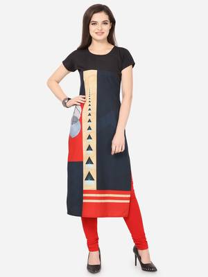 Multicolor printed crepe kurtas-and-kurtis 1