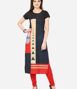 Multicolor printed crepe kurtas-and-kurtis