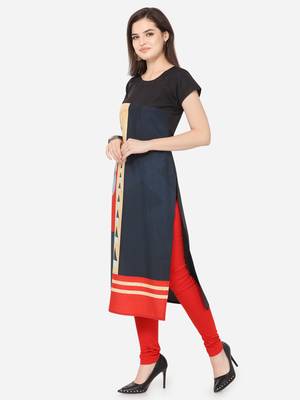 Multicolor printed crepe kurtas-and-kurtis 3